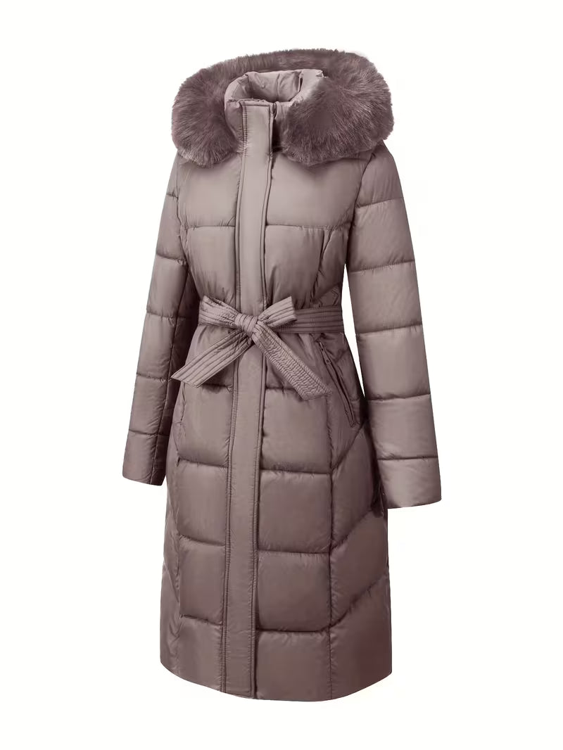 Inza – Daunenjacke Mit Kapuze Und Gürtel