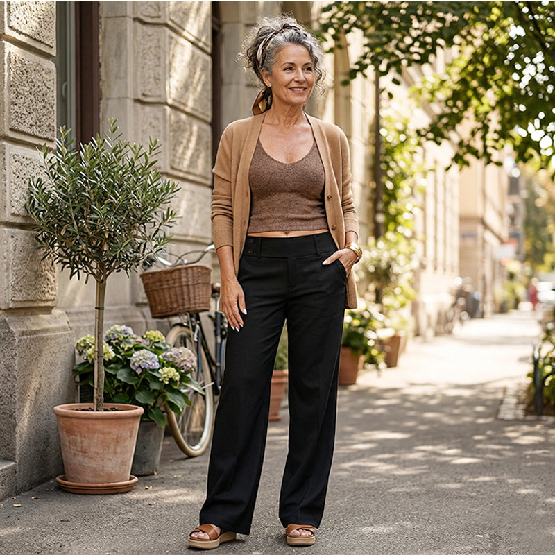Fanny - Elegante Hose Mit Ausgestelltem Bein