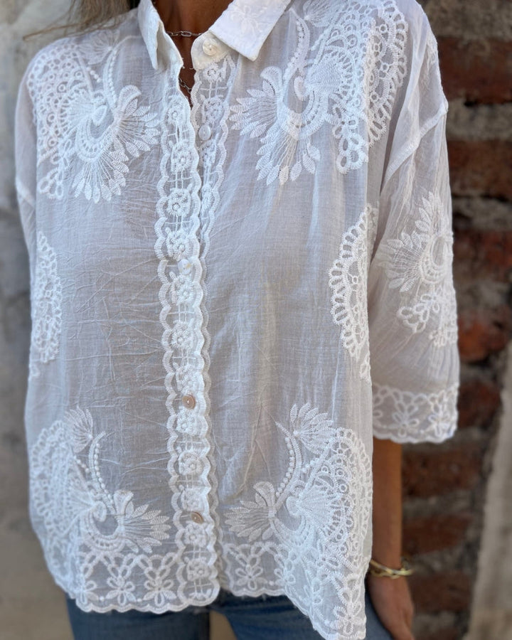 Lorrie - Chic Bluse Aus Bestickter Spitze