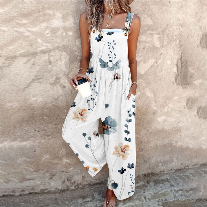 Nerys – Stilvoller Armelloser Jumpsuit Mit Blumen Drucken