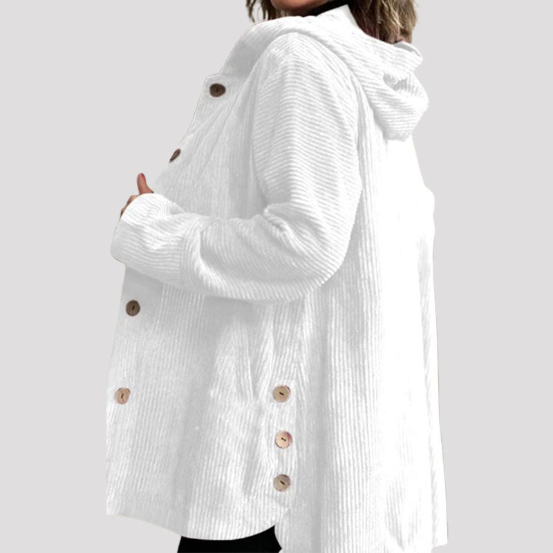 Daleny – Kapuzenjacke Aus Samt Mit Knöpfen