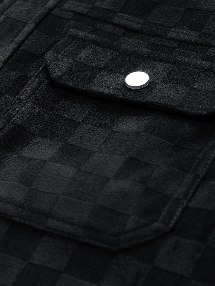 Leander – Jacke Mit Karomuster Aus Kunstwildleder Mit Taschen