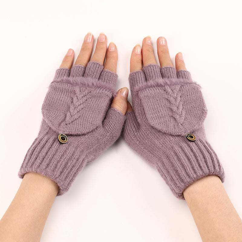 GloveGleam – Gestrickte Fingerlose Flip Handschuhe