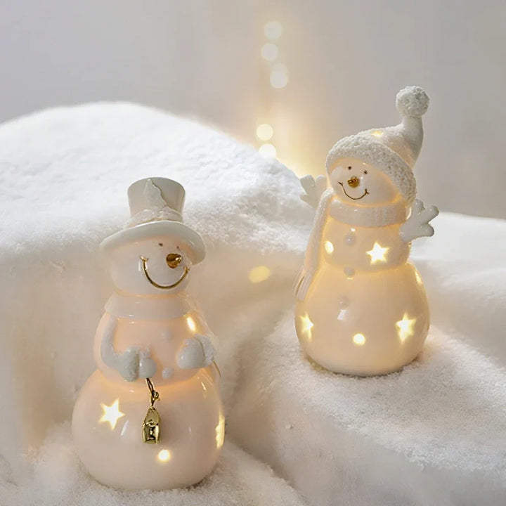 SnowLume – Keramik Weihnachtsdorf LED Dekorationsset