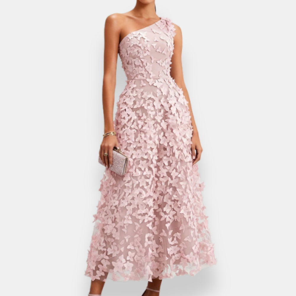 Suniya – Ein Schulter Midi Kleid