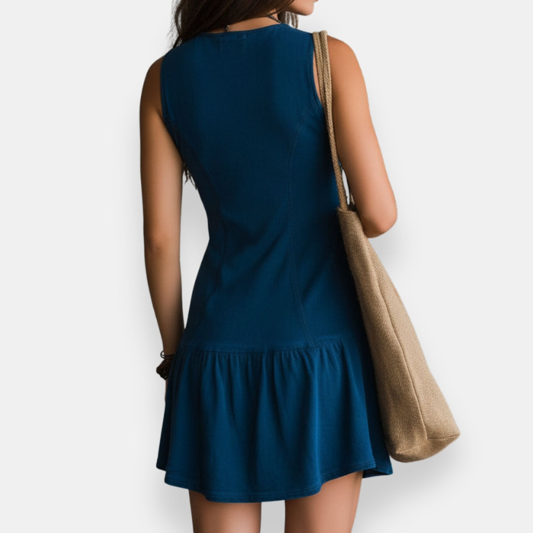 Zynnia – Mini-Kleid Im Bohemian-Stil Mit Knopfleiste
