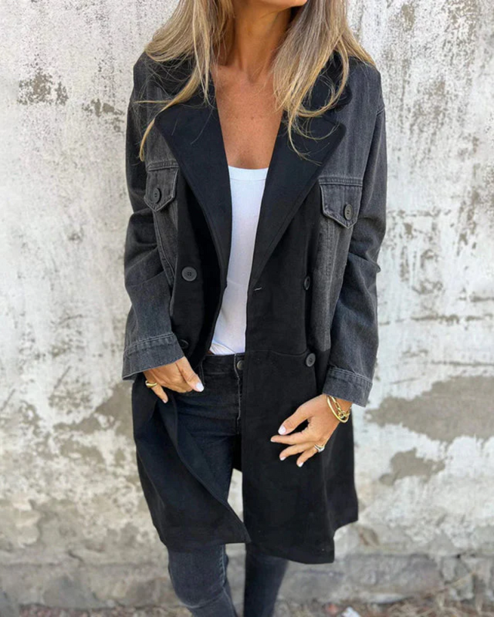Olatz – Jeans-Trench Mantel