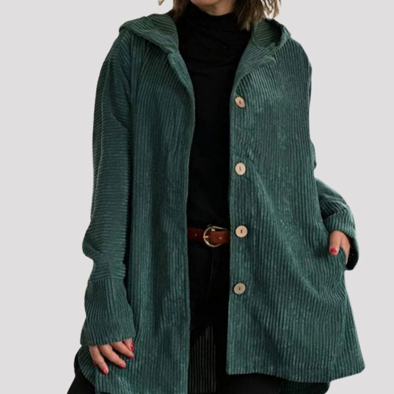 Daleny – Kapuzenjacke Aus Samt Mit Knöpfen