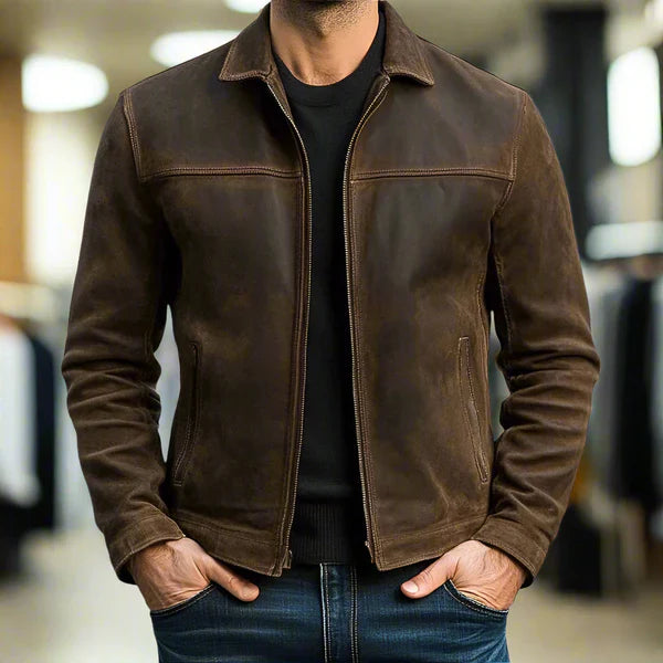 Mcmillan – Leder Jacke Mit Reißverschluss