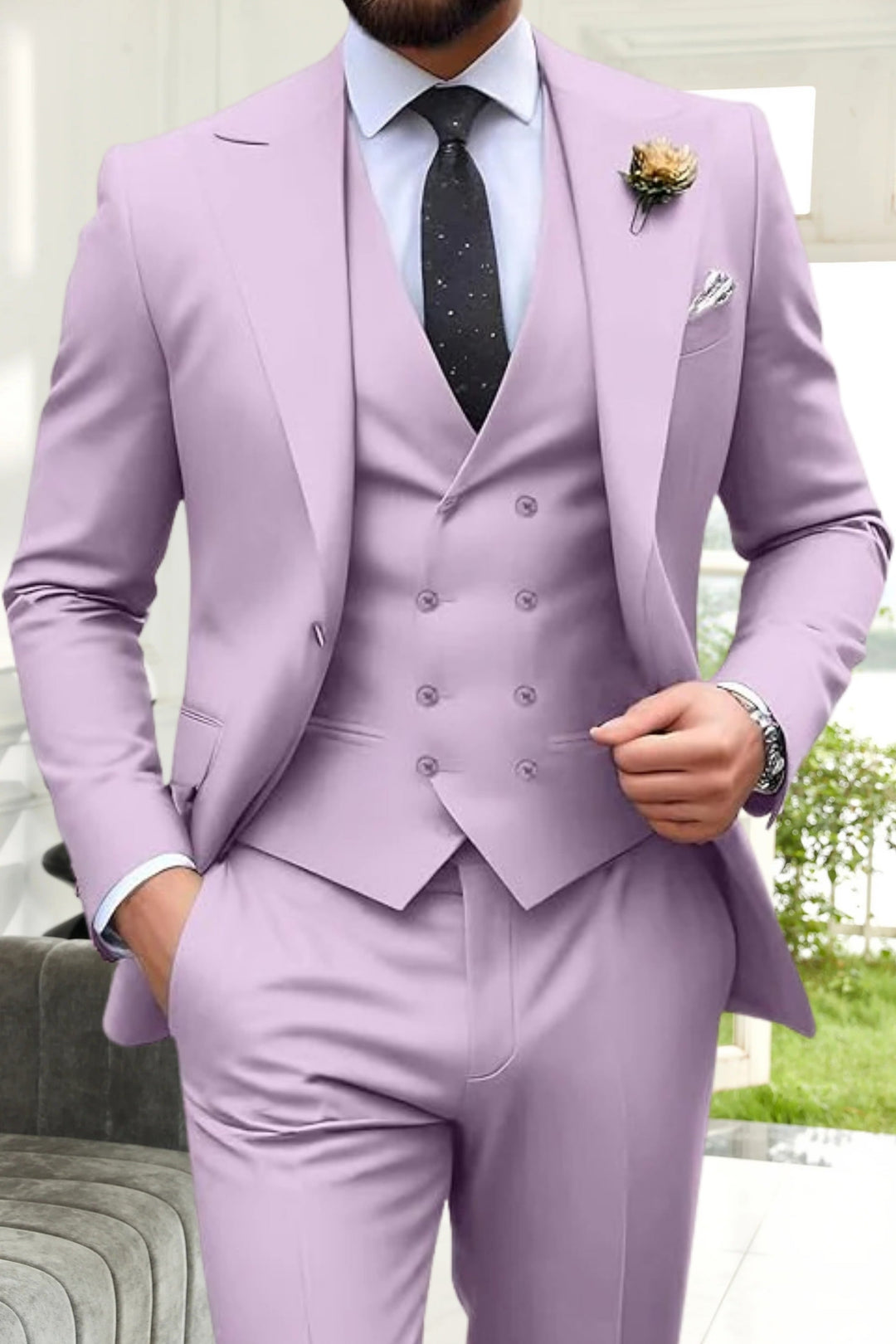 Gremist - Spitze Revers Slim Fit 3-Teilige Anzüge