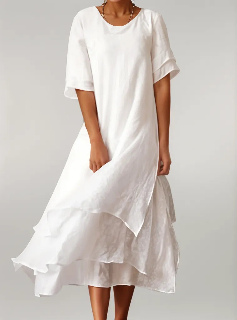 Tabatha - Langes Elegantes Baumwollkleid