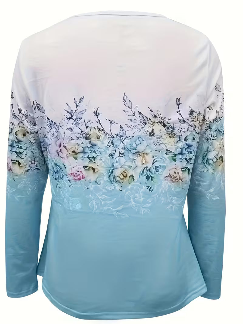 Tishna - Elegant Floral Graphic Print Top