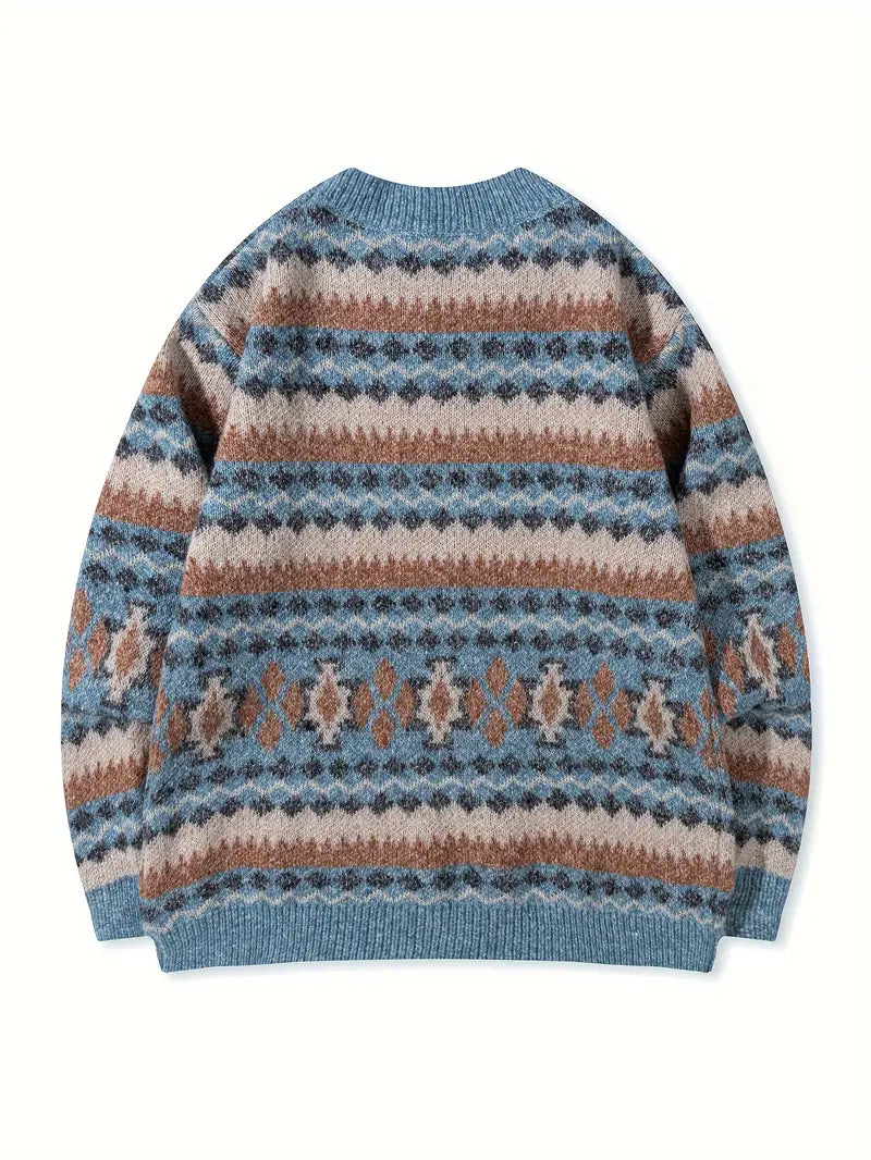 Hartman – Lässiger Geometrischer Strick Pullover