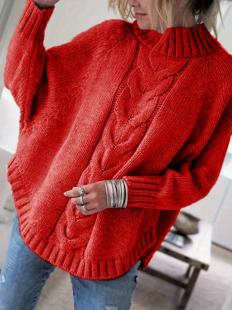 Edeltraut – Rollkragenpullover mit Fledermausärmeln