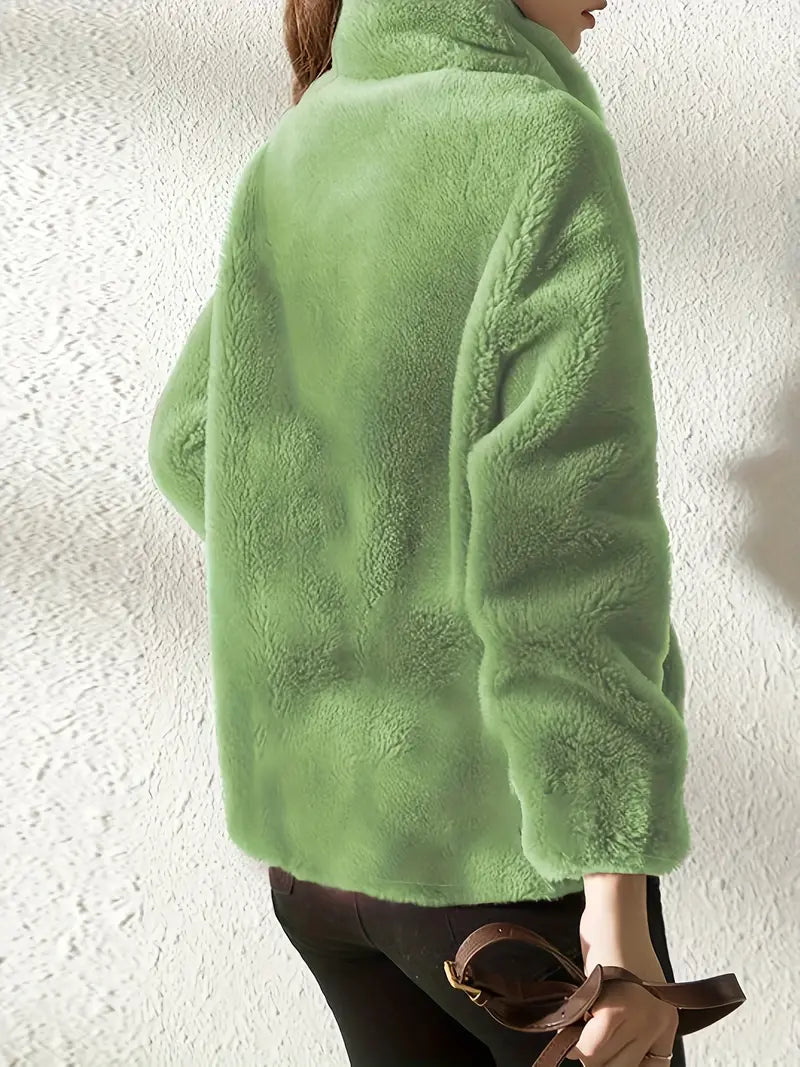 Maliza – Stilvolle Fleece Jacke Mit Fellbesatz