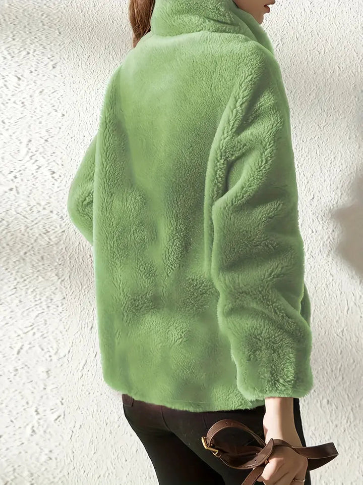 Maliza – Stilvolle Fleece Jacke Mit Fellbesatz