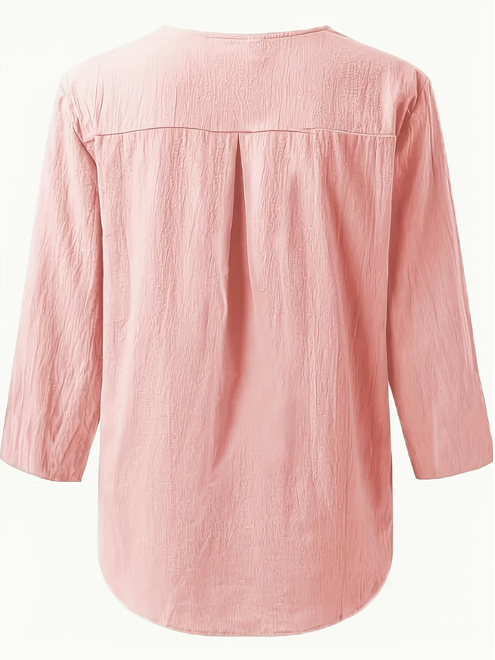 Mykaela – Lässige Bluse Aus Baumwolle Und Leinen