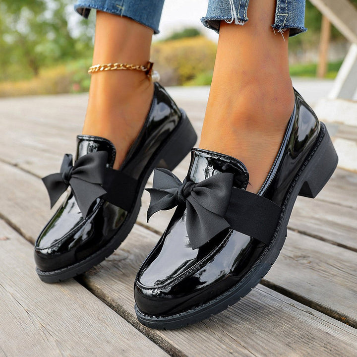 Ziena – Loafer Aus Lackleder Mit Schleifenverzierung