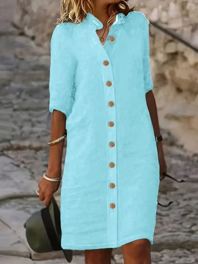 Keiniza – Kurzarm-Hemd Kleid
