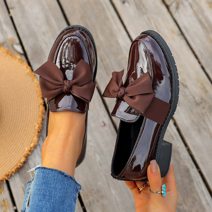 Ziena – Loafer Aus Lackleder Mit Schleifenverzierung