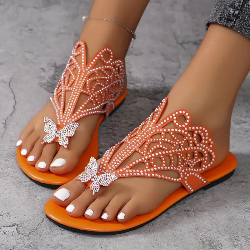 Rosalia - Stylische Ledersandale mit Schmetterlingsbezug