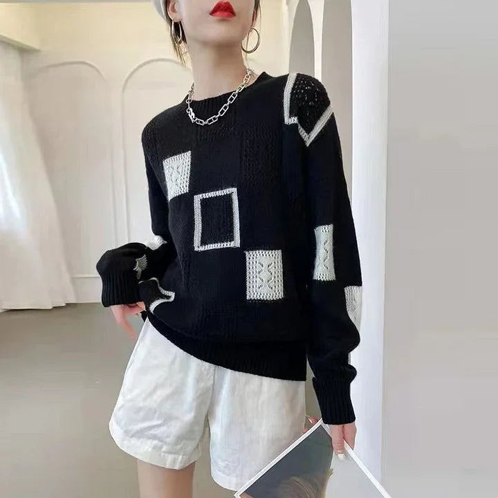 Annouska – Strick Pullover Mit Blockmuster