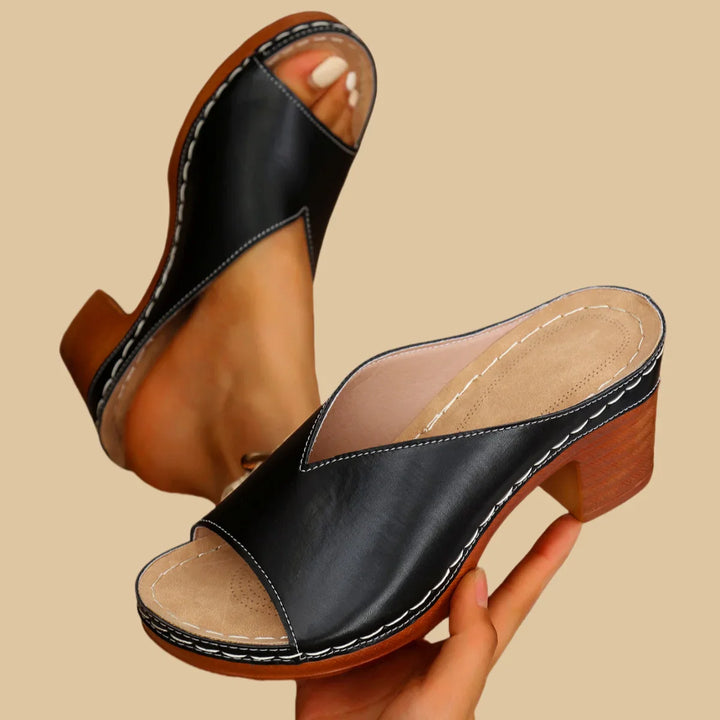 Sorina – Orthopädische Sandale Mit Dickem Absatz