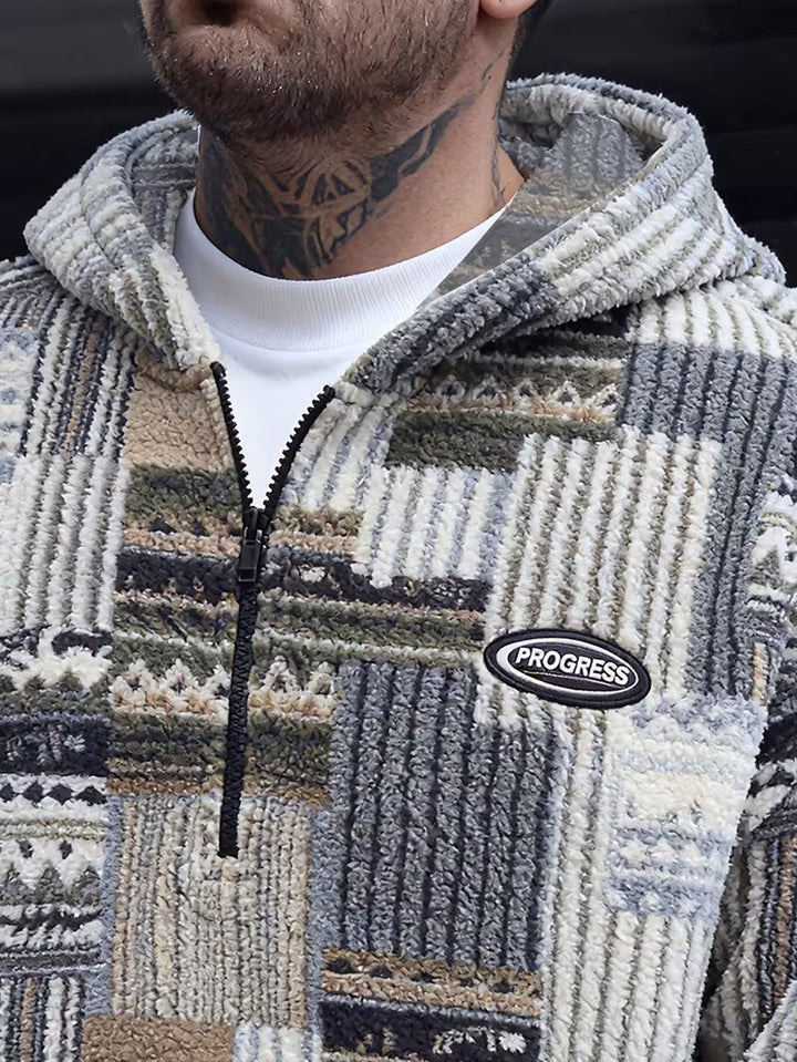 Silvain – Bedrucktes Kapuzen Sweatshirt Mit Reißverschluss