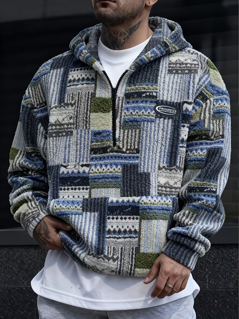 Silvain – Bedrucktes Kapuzen Sweatshirt Mit Reißverschluss