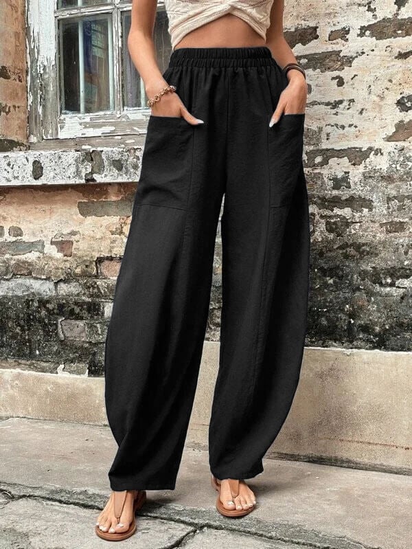 Salomee - Elastische lockere Hose mit Taschen