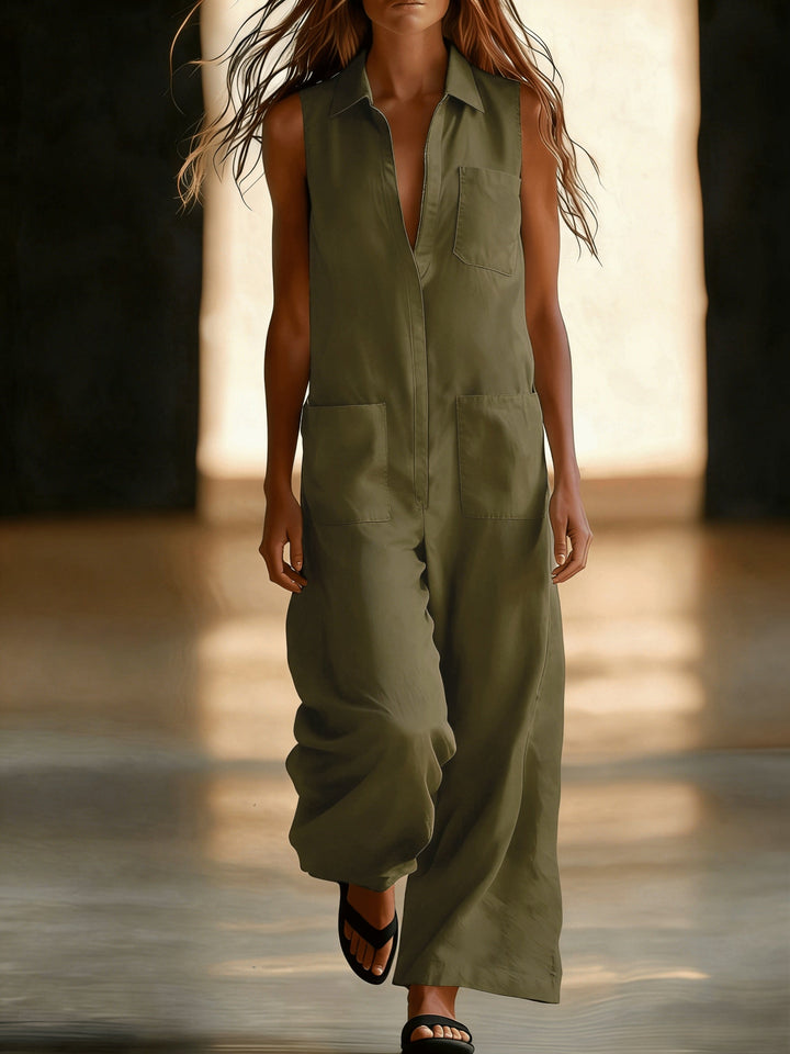 Kristiana - Lässiger Overall Mit Weitem Bein Und Tasche