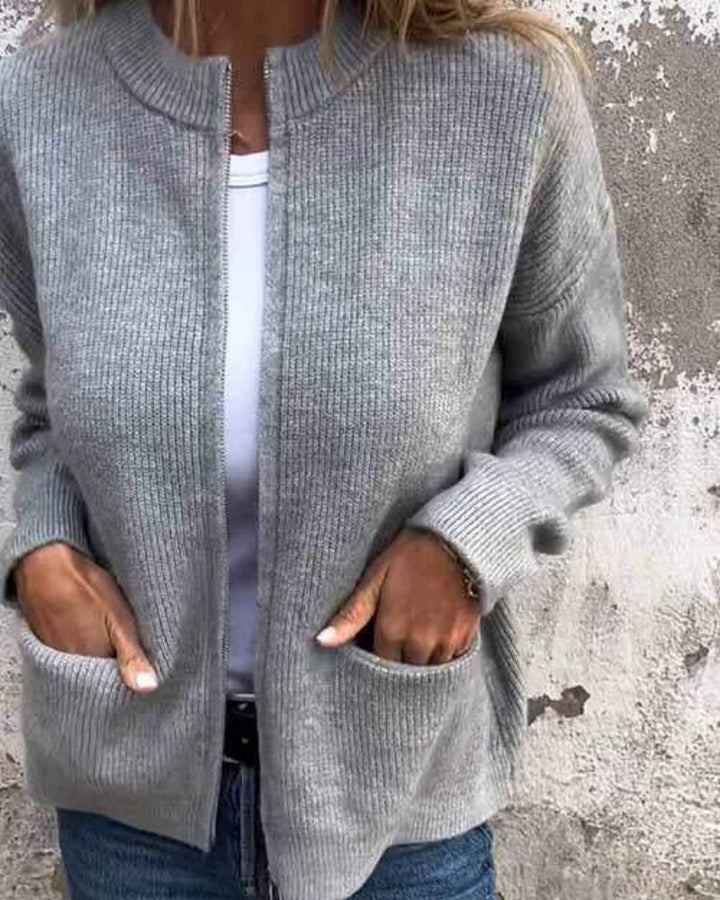 Marsha – Herbst Strickjacke Mit Reißverschluss