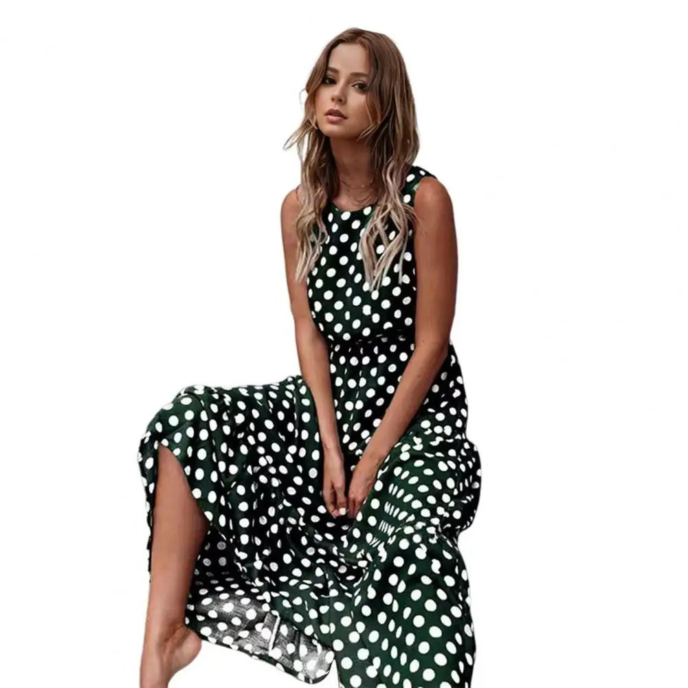 Laressa - Boho Polka Punkt Midikleid
