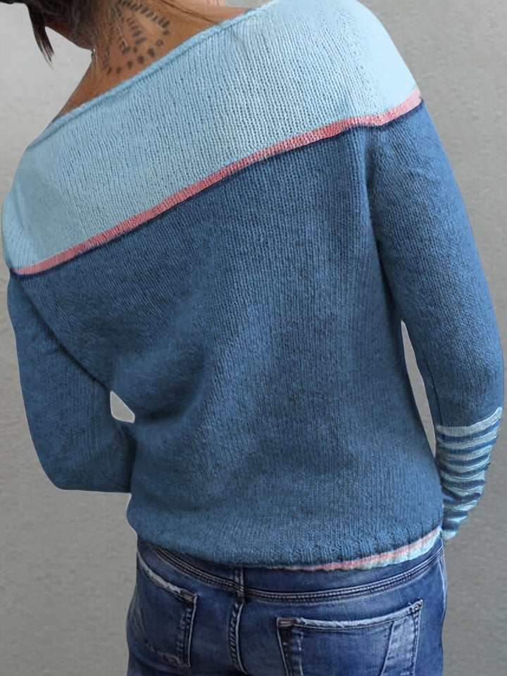 Katharina – Langärmeliger Gestreifter Pullover