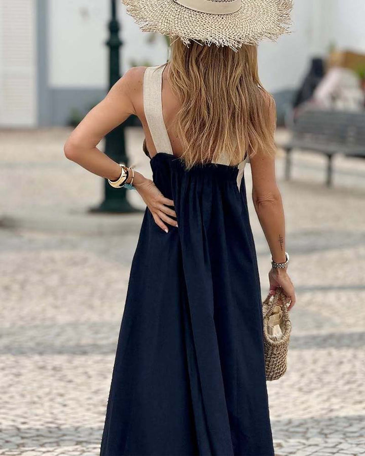 Giana – Elegantes Rückenfreies Kleid Mit Gekreuztem Ausschnitt