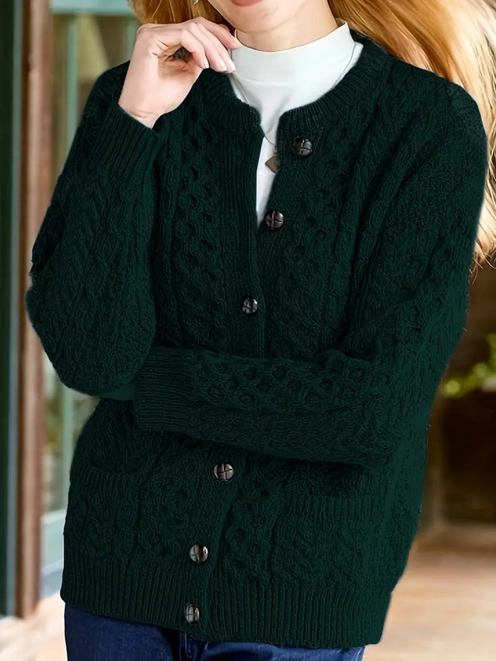 Avery – Strickjacke Mit Knöpfen Und Zopfmuster