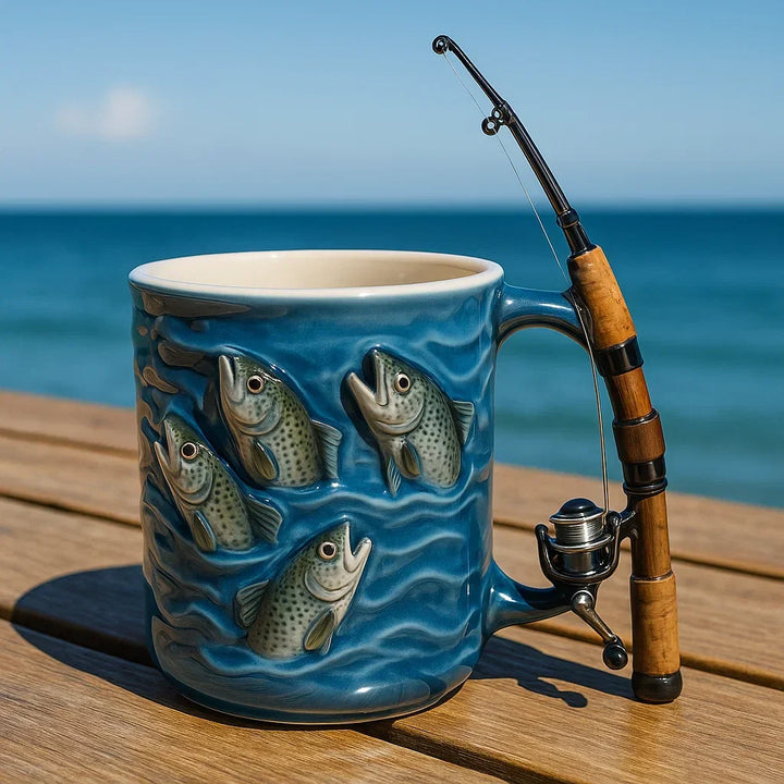 TideRoast – Angelbecher mit Mini Angelruten Griff