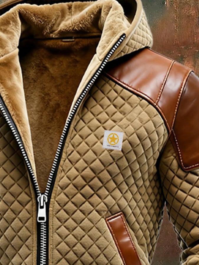 Richardson – Leder Jacke Für Draußen Mit Rautenmuster