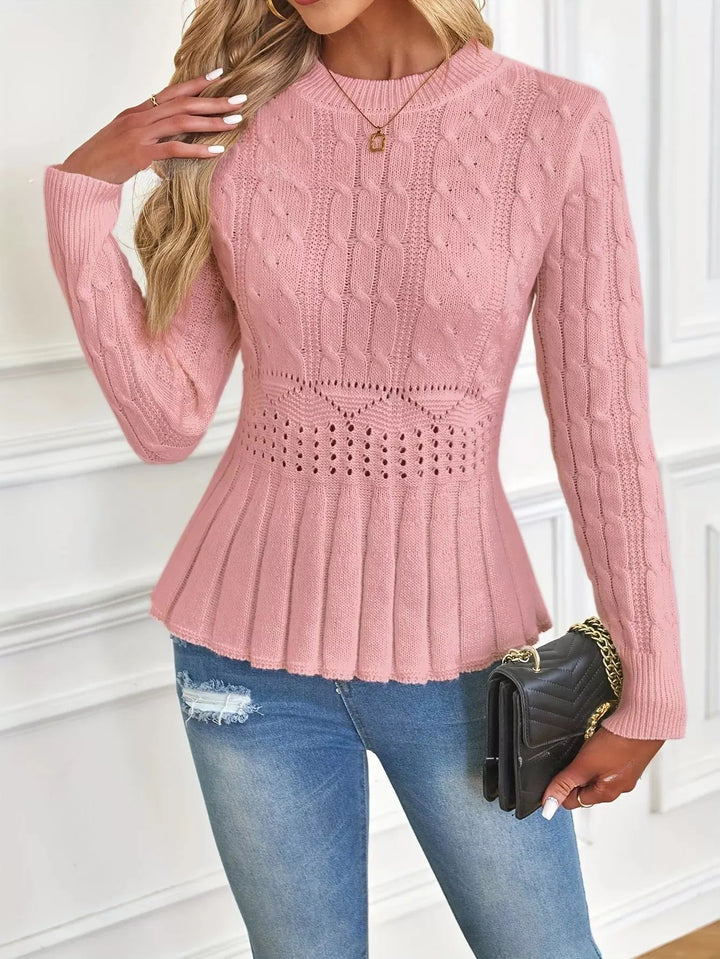 Bellie - Grob Gestrickter Pullover Mit Rundhalsausschnitt