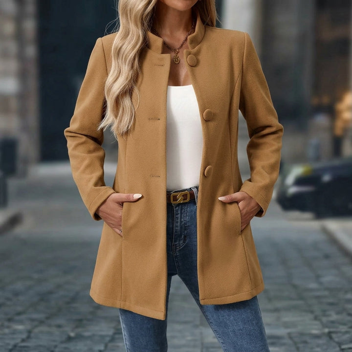 Liselotte – Kragenloser Vorne Geknöpfter Longline Mantel