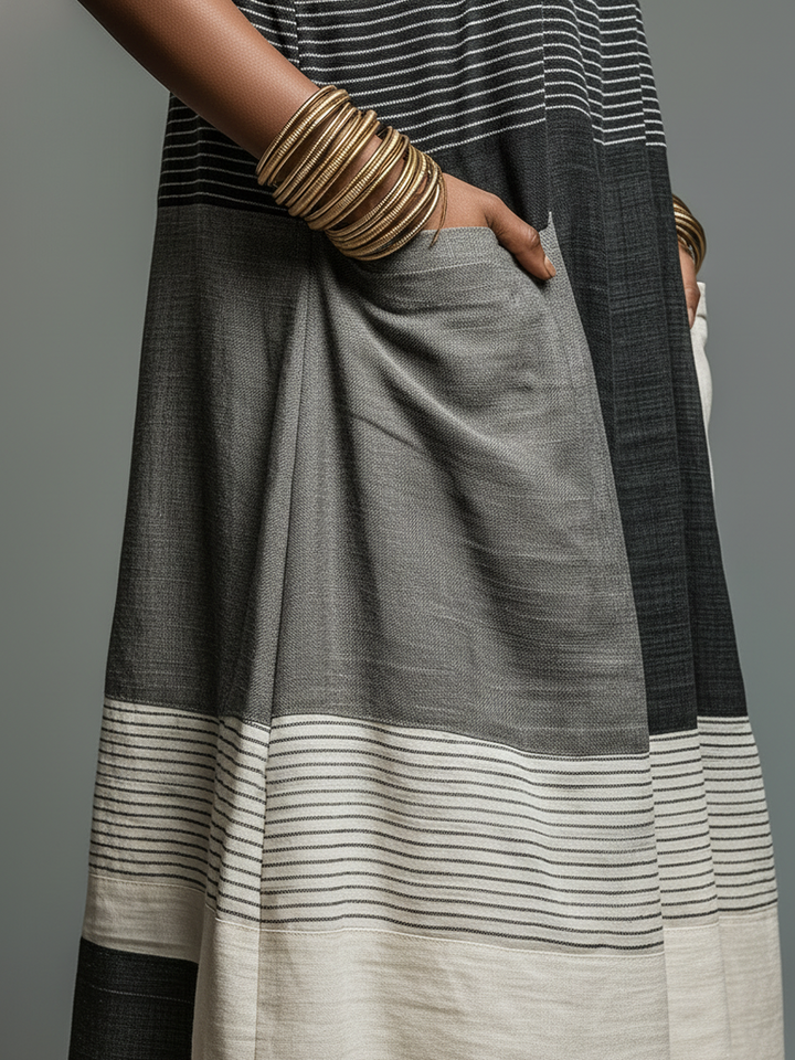 Jynnie – Ärmelloses, Gestreiftes Maxikleid