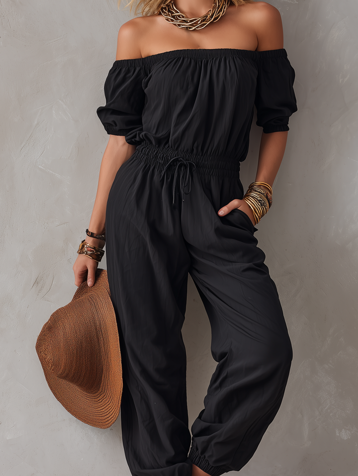 Nisan – Gewebter  Schulterfreier Ärmelloser Jumpsuit