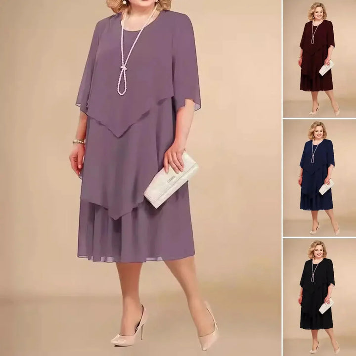 Leva – Elegantes Lappen Kleid Mit Unregelmäßigen Lagen