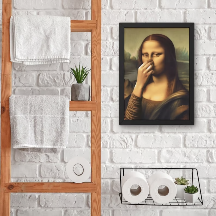 WinkArt – Mona Lisa mit einem Augenzwinkern  Humorvolles Poster