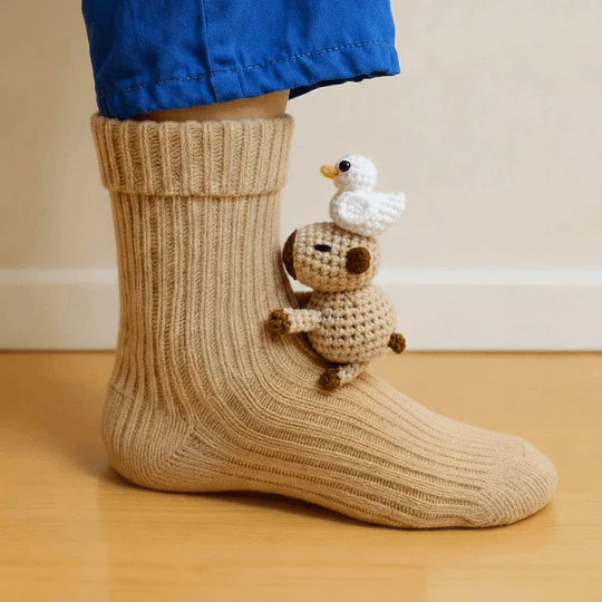 CozyCritters – Gemütliche Socken Mit Gestrickten Tiermotiven