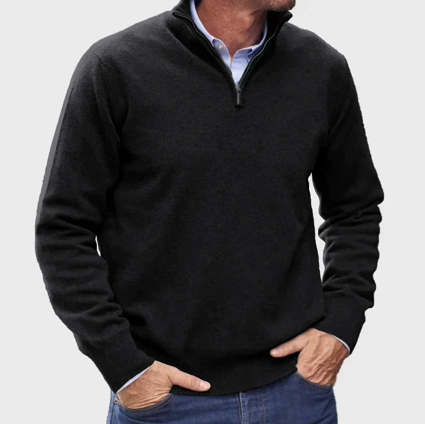 Mitch - Langarm Reißverschluss Pullover