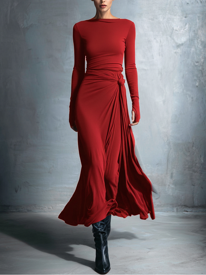 Joeena – Maxikleid Mit Seitlichem Knoten