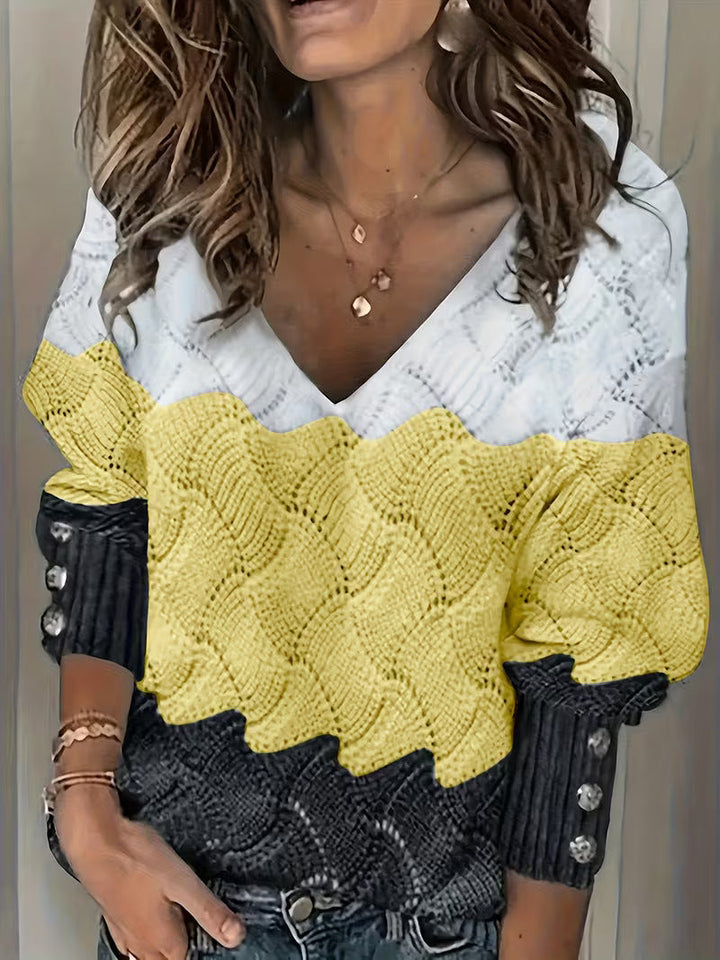 Sinara – Eleganter Pullover Mit V-Ausschnitt Und Langen Ärmeln