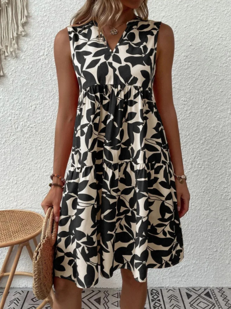 Greysen – Modisches Armelloses Blumen Kleid