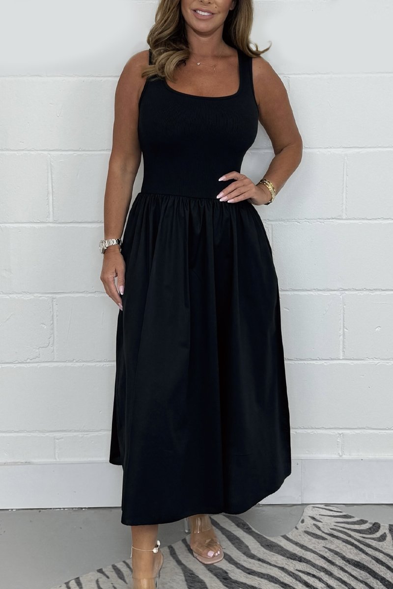 Cristiana - Ärmelloses Kleid mit Quadratischem Ausschnitt